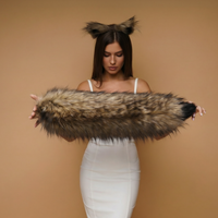 Brown Super Fluffy Fox Tail 27", Thick Faux Fur Cosplay Clip-On