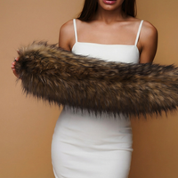 Brown Super Fluffy Fox Tail 27", Thick Faux Fur Cosplay Clip-On