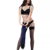 Tail butt plug blue with black tip and ears blue with black tip 29"