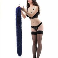Tail butt plug blue and Cat ears blue 40"