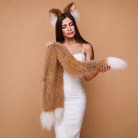 Kitsune tail butt plug orange with white tip 29"