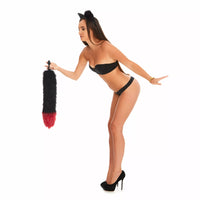 Tail butt plug black with red tip 19"