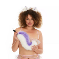 Dog Tail Butt Plugs lilac with white 12"