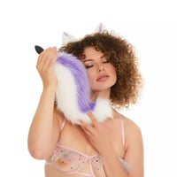 Dog Tail Butt Plugs lilac with white 12"