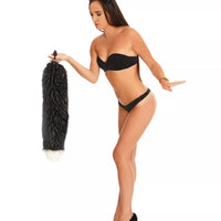 Fluffy Tail Butt Plugs black with white tip 25"