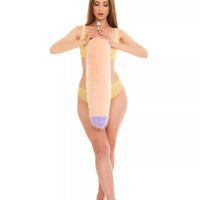 Fluffy Tail Butt Plugs peach with lilac tip 25"