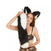Multicolor Tail Butt Plugs white black silver 25"