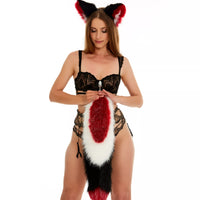 Multicolor Tail Butt Plugs red white black 25"