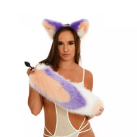 Multicolor Tail Butt Plugs peach lilac white 19"