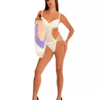 Multicolor Tail Butt Plugs peach lilac white 19"