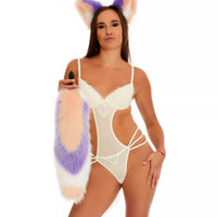 Multicolor Tail Butt Plugs peach lilac white 19"