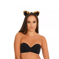 Leopard ears orange with black tip