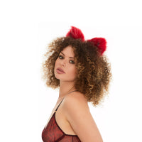 Cat ears deep red with black tip