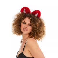 Cat ears deep red with white tip