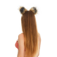 Raccoon ears brown with black stripes with black tip