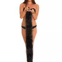 Tail Butt Plug black with white tip  40"