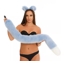 Tail Butt Plug blue with white tip  40"