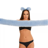 Tail Butt Plug blue with white tip  40"