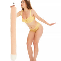 Tail Butt Plug peach with white tip 40"