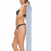 Tail Butt Plug blue with white tip  40"