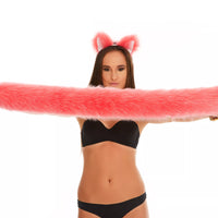 Tail Butt Plug pink with white tip 40"