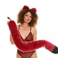 Tail Butt Plug red with black tip  40"