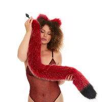 Tail Butt Plug red with black tip  40"