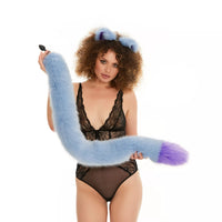 Tail Butt Plug grey with lilac tip  40"