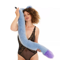 Tail Butt Plug grey with lilac tip  40"