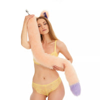 Tail Butt Plug peach with lilac tip 40"
