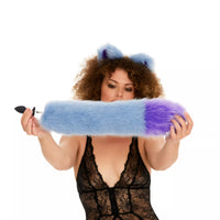 Tail butt plug blue with lilac tip 19"