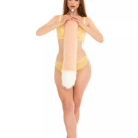 Tail Butt Plug peach with white tip 25"