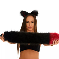 Tail Butt Plug black with red tip 25"