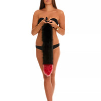 Tail Butt Plug black with red tip 25"