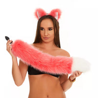 Tail Butt Plug pink with white tip 25"