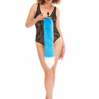 Tail Butt Plug blue with white tip 25"