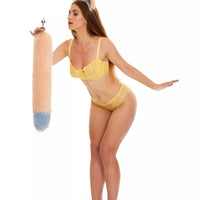 Tail Butt Plug peach with grey tip 25"