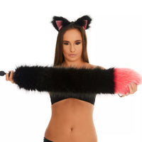Tail Butt Plug black with pink tip 25"