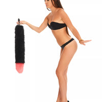 Tail Butt Plug black with pink tip 25"