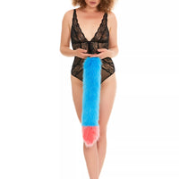 Tail Butt Plug blue with pink tip 25"