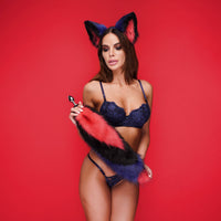 Tail butt plug multicolor red black blue black 19" - OKOVA