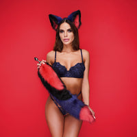 Tail butt plug multicolor red black blue 29" - OKOVA