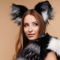 Tail butt plug multicolor white black silver 29" - OKOVA