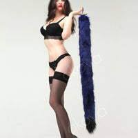 Tail butt plug blue with black tip 40" - OKOVA