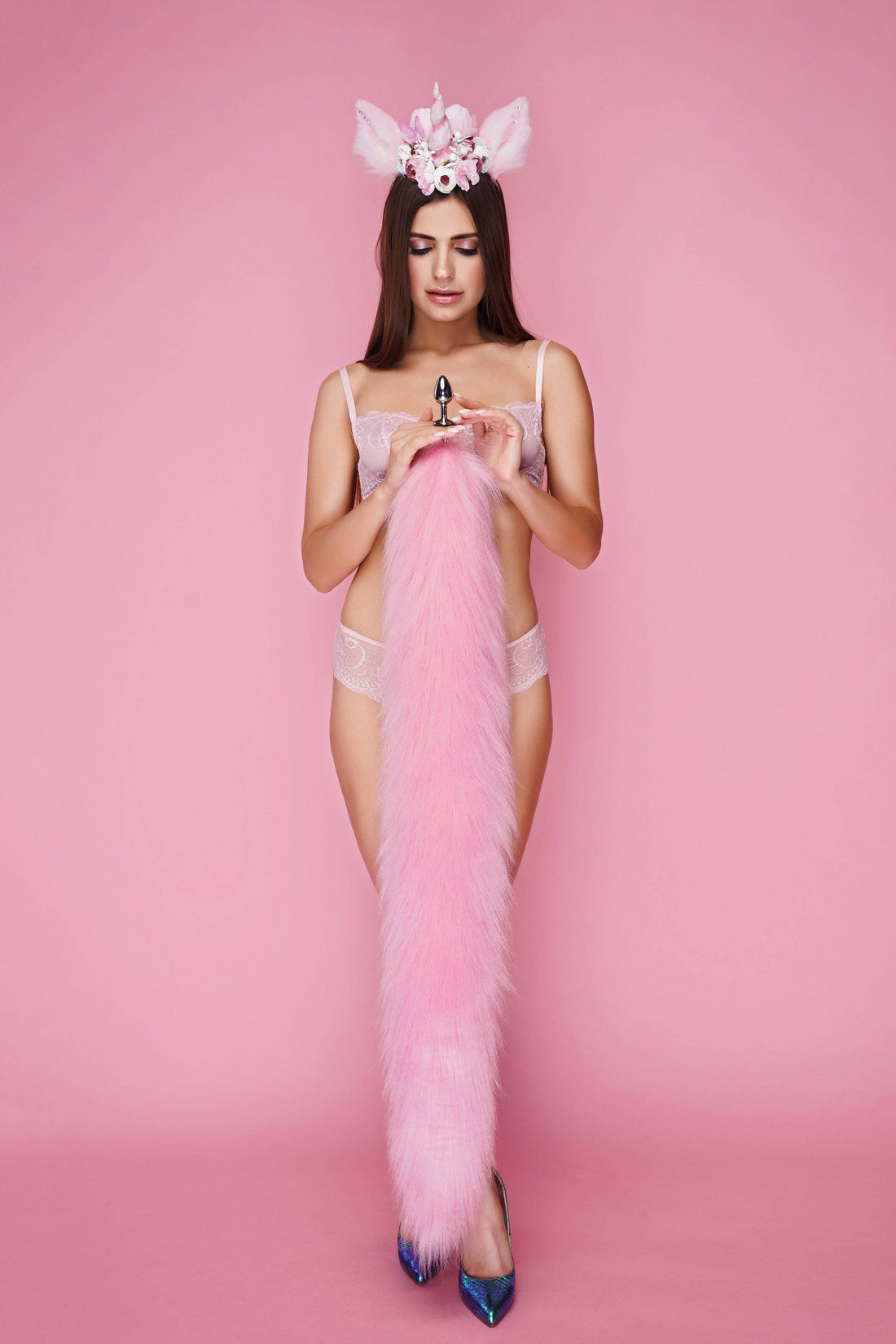 Tail butt plug pink 40" - OKOVA