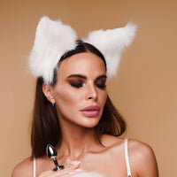 Fluffy cat ears white - OKOVA