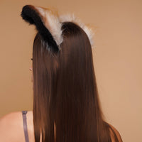 Fluffy fox ears orange with black white tip - OKOVA