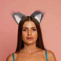 Cat ears gray with white tip - OKOVA