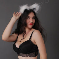 Cat ears white with silver tip - OKOVA