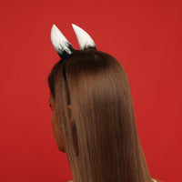 Devil horns white with black small - OKOVA